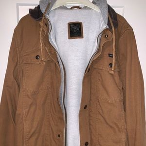 Van’s AV Edict Brown Jacket w Hoodie Zipper&Button